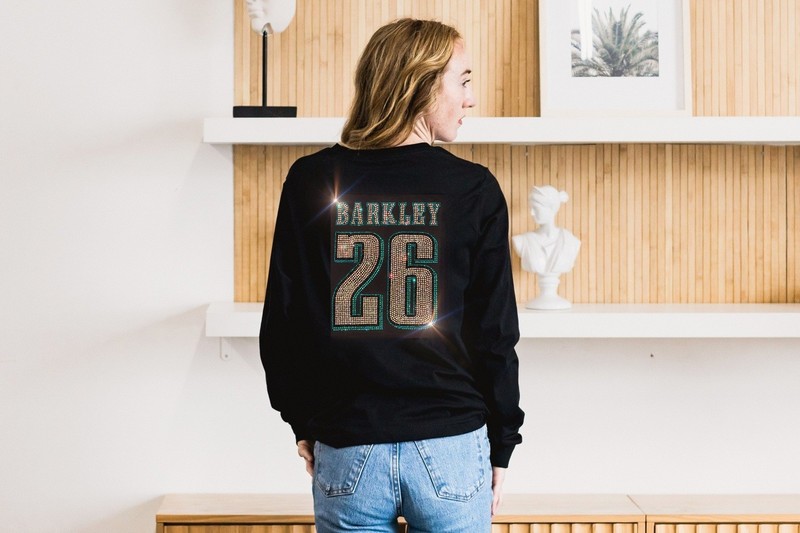 Eagles Barkley Bling UNISEX New Long Short Sleeve Crewneck V-Neck T-shirt Sm-4X