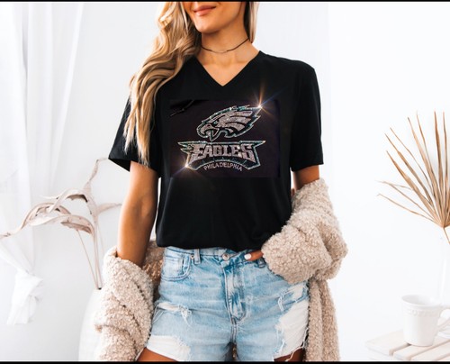 Eagles Barkley Bling UNISEX New Long Short Sleeve Crewneck V-Neck T-shirt Sm-4X