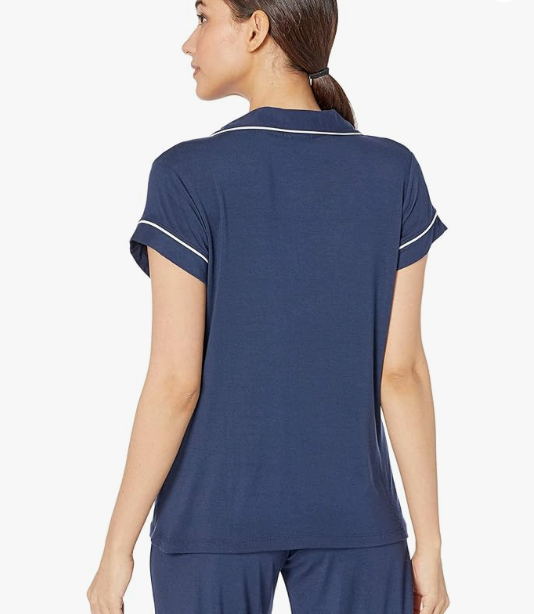 Eberjey Gisele Women's Short Sleeve Pajama Top Blue Size S 6885