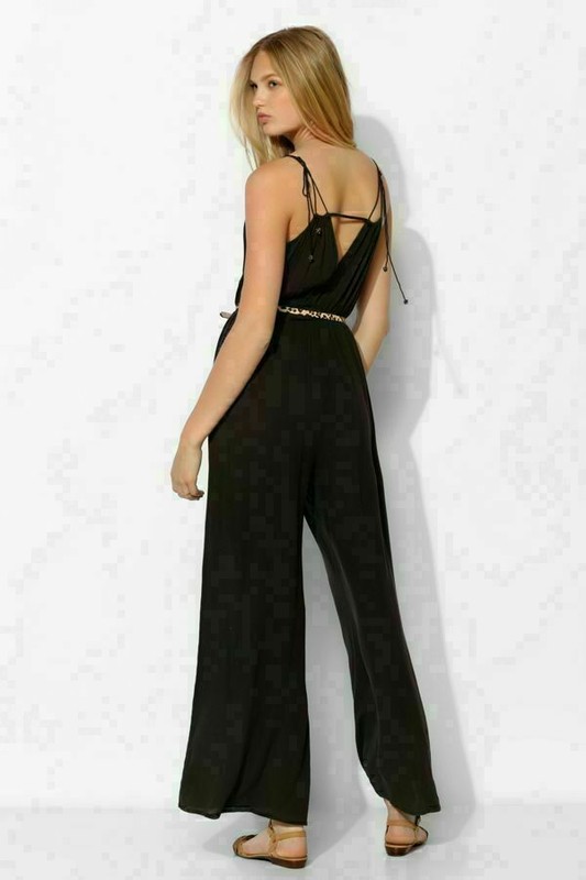 Ecote Urban Outfitters Gauze Double-Strap Jumpsuit Sleeveless Black M NWD 216318