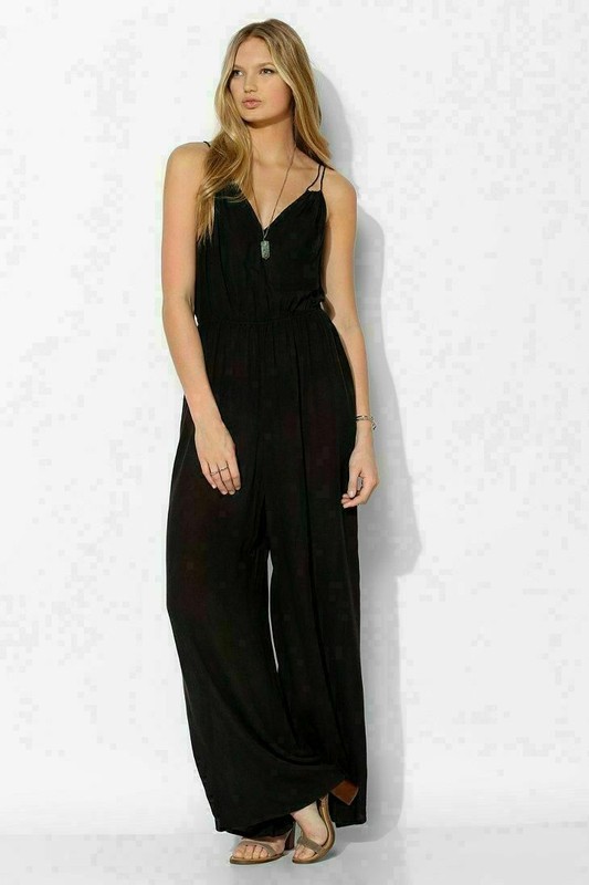 Ecote Urban Outfitters Gauze Double-Strap Jumpsuit Sleeveless Black M NWD 216318