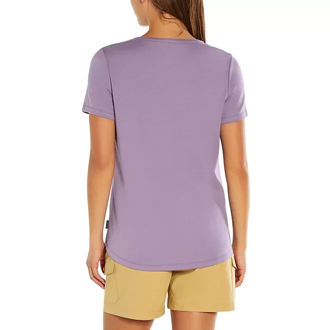 Eddie Bauer Ladies Short Sleeve V-Neck Tee Size Small Dusk