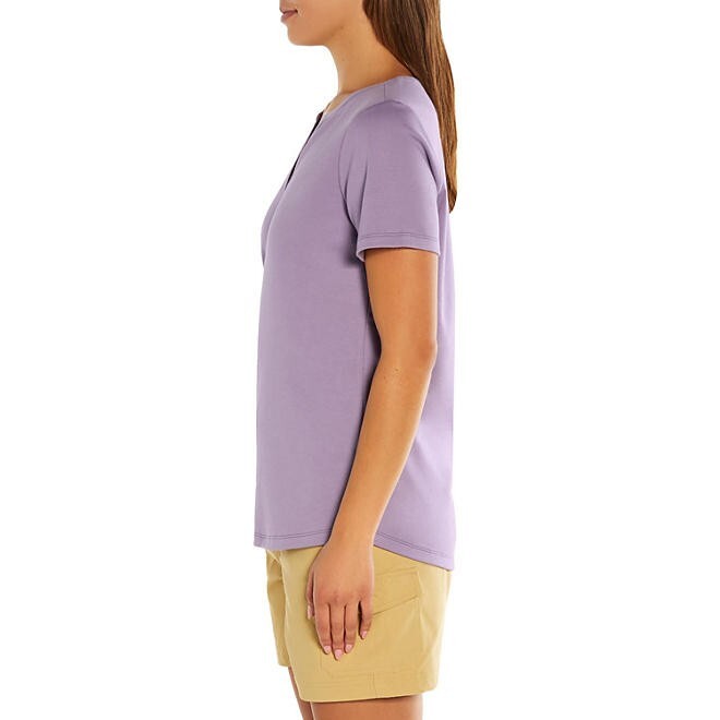 Eddie Bauer Ladies Short Sleeve V-Neck Tee Size Small Dusk