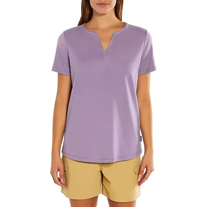 Eddie Bauer Ladies Short Sleeve V-Neck Tee Size Small Dusk
