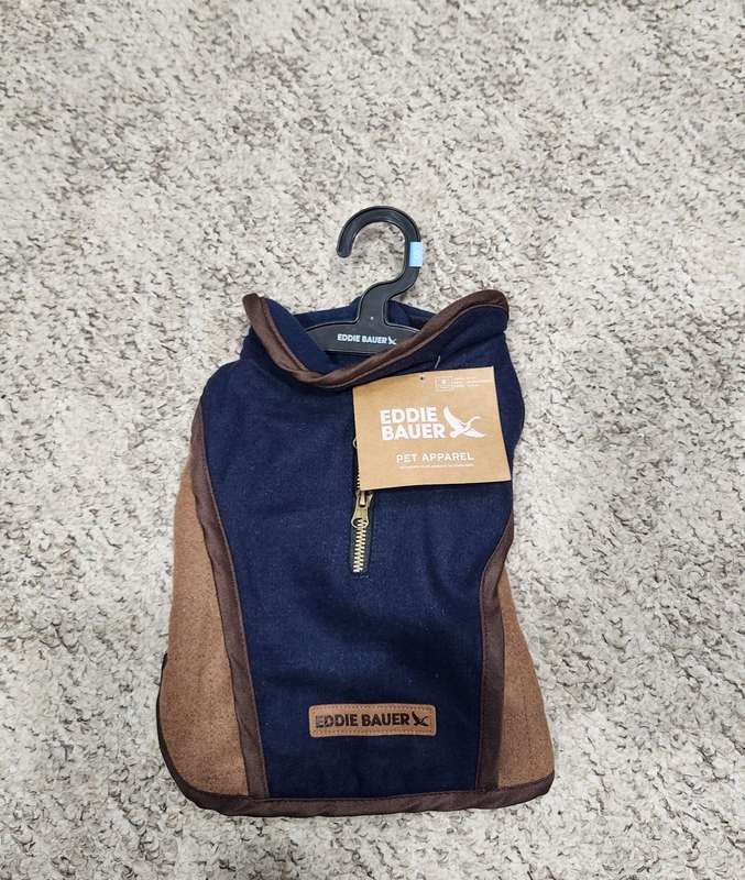 Eddie Bauer Pet Apparel - Brown and Navy Jacket for Small Dogs 12 - 20 lbs