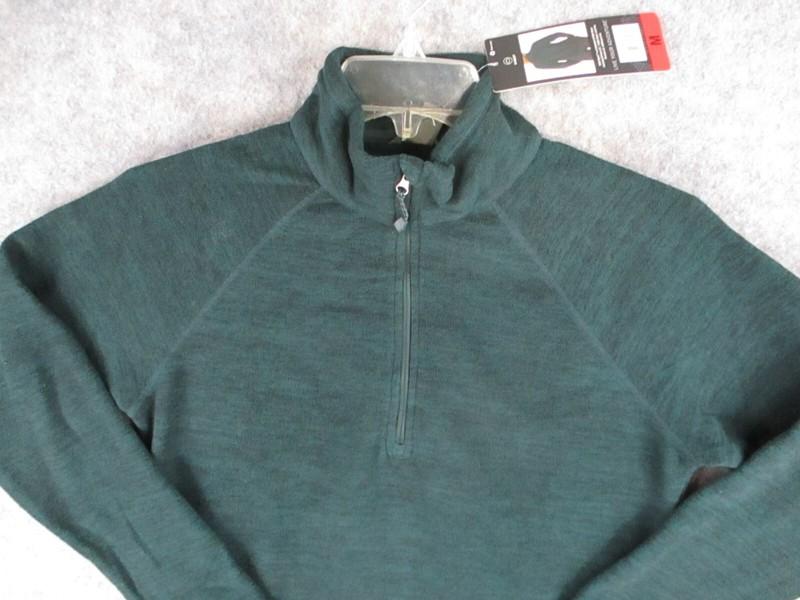 Eddie Bauer Sweater Womens MEDIUM M Green Heathered Pullover Quarter Zip Outdoor