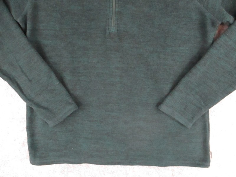 Eddie Bauer Sweater Womens MEDIUM M Green Heathered Pullover Quarter Zip Outdoor