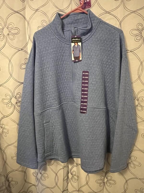 Eddie Bauer Women's blue Long Sleeve Quilted Half Zip Pullover Size XXL