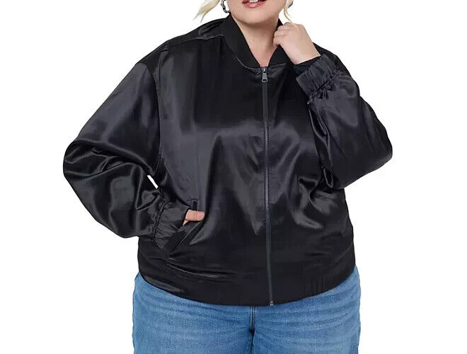 Edited By Remi Bader Women's Bomber Jacket Size 2X Black