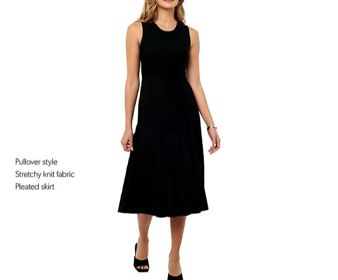 Edited By Remi Bader Women's Pleated Dress Size M Black