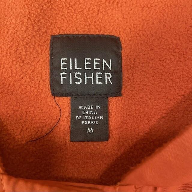 Eileen Fisher Nylon Hooded Fleece Lined Oversized Fit Jacket Tangelo Size Medium