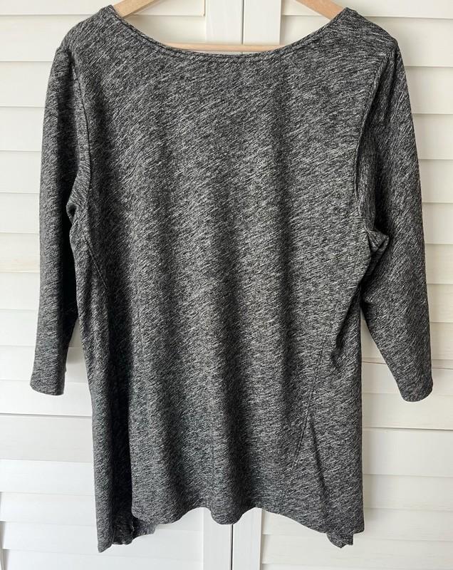 Eileen Fisher Organic Cotton Virgin Wool Asymmetrical Knit Top Size 1X