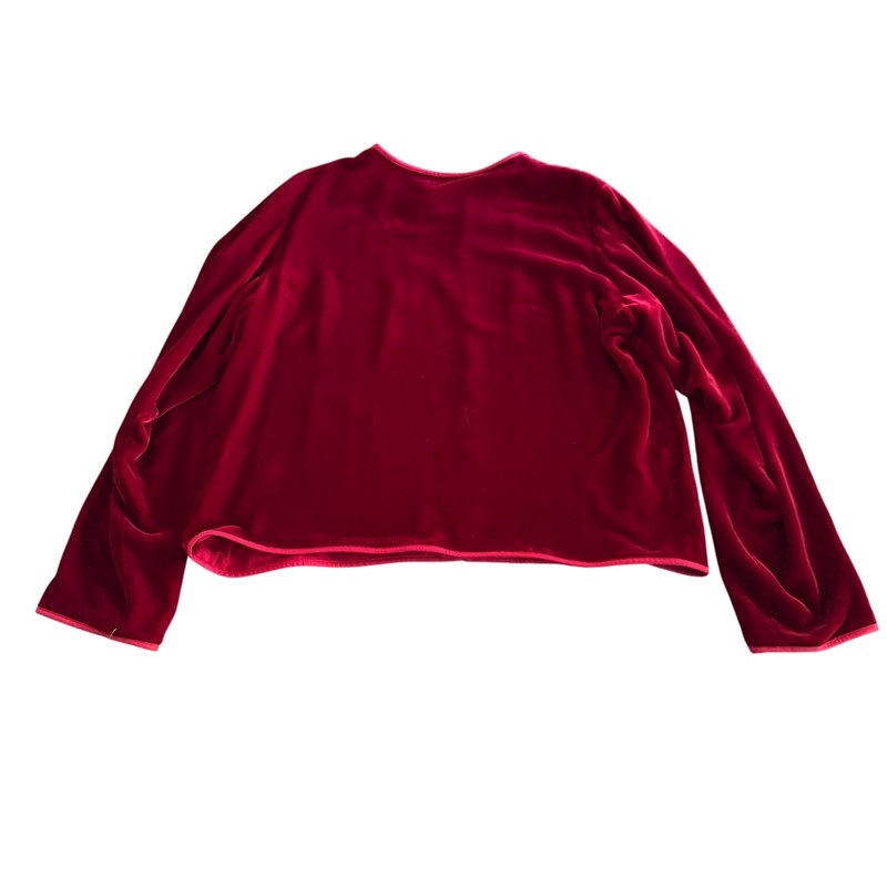 Eileen Fisher Petite Brick Red Layered Velvet Jacket Top Size PM NWT