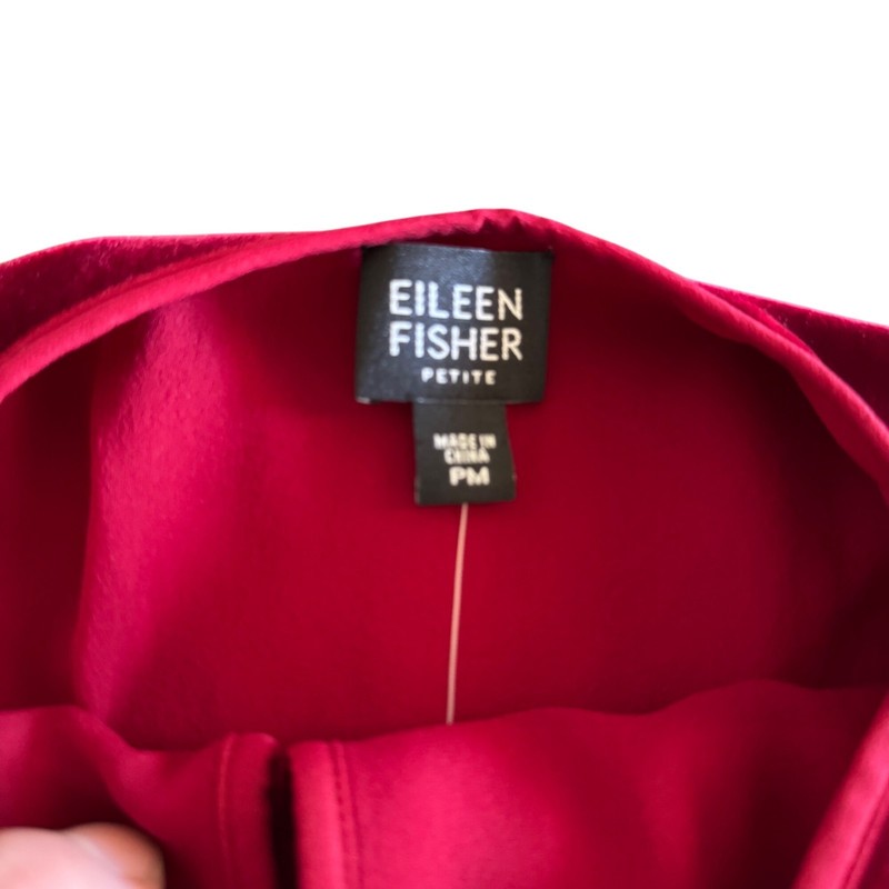 Eileen Fisher Petite Brick Red Layered Velvet Jacket Top Size PM NWT