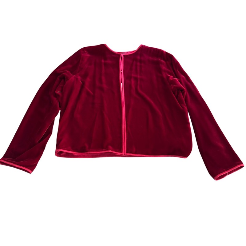Eileen Fisher Petite Brick Red Layered Velvet Jacket Top Size PM NWT