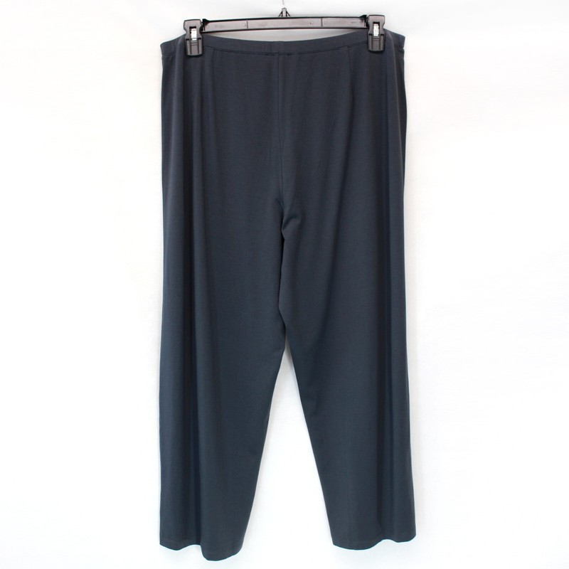 Eileen Fisher Plus Graphite Stretch Elastic Waist Jersey Knit Straight Pant 3X