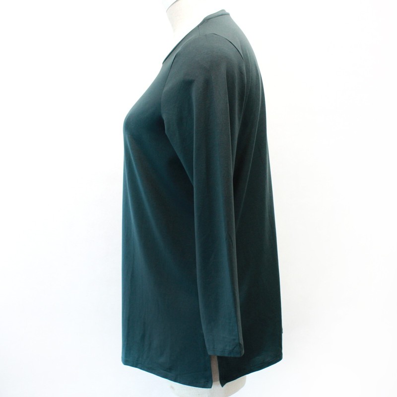 Eileen Fisher Plus Woodland Jersey Crew Neck Long Sleeve Tee Top Blouse 1X