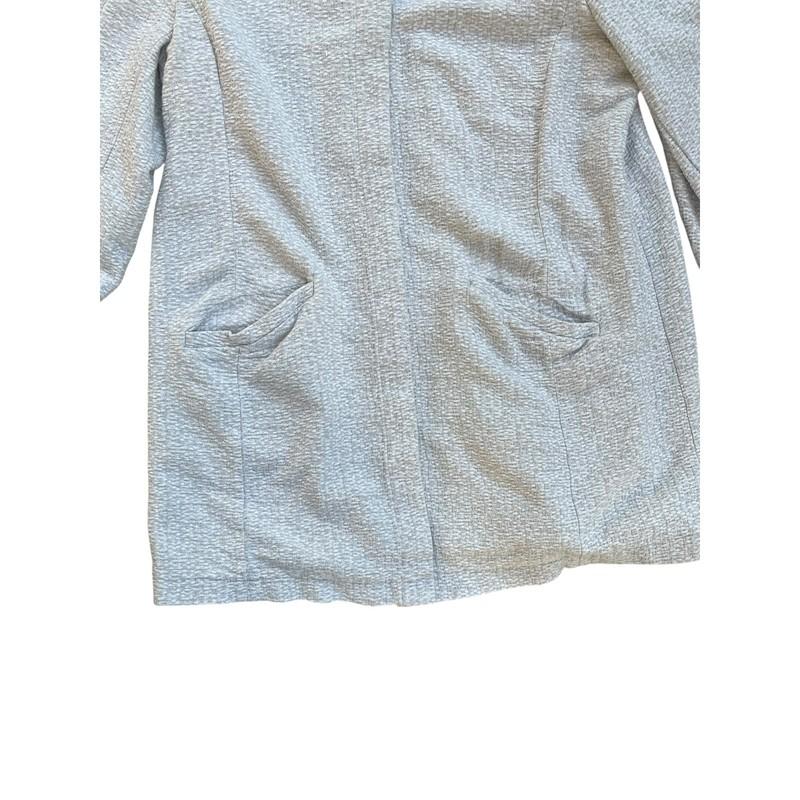 Eileen Fisher Textural Cotton Tencel Stretch Stand Collar Jacket Size L/G