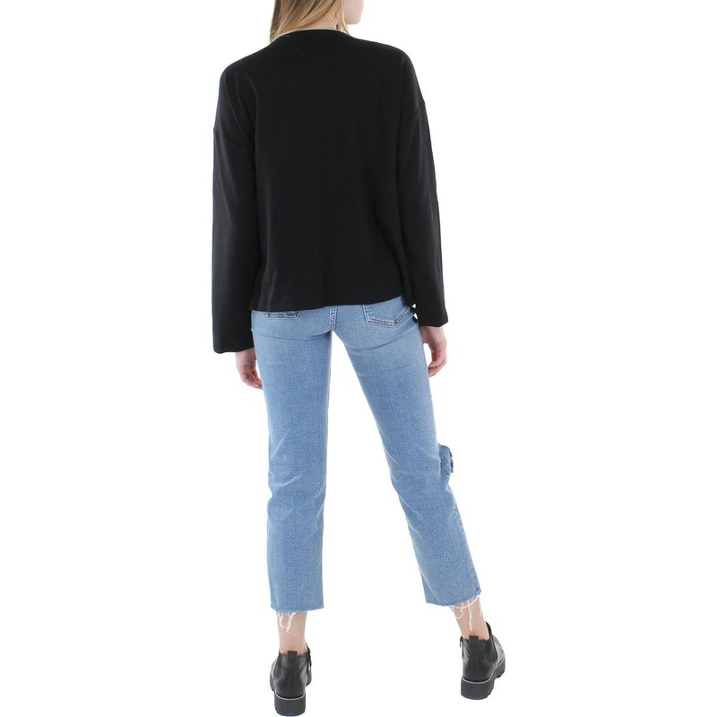 Eileen Fisher Womens Black Spring Moto Motorcycle Jacket Coat L BHFO 5494