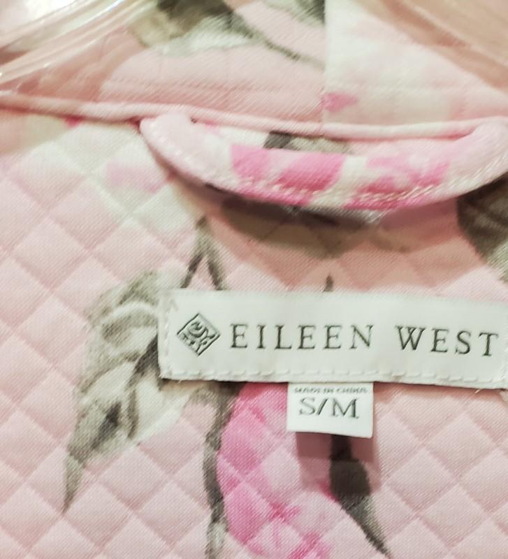 Eileen West Women's Diamond Quilted Ballet Wrap Robe - Rose Floral Size Sm/Med