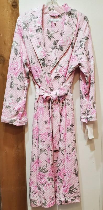 Eileen West Women's Diamond Quilted Ballet Wrap Robe - Rose Floral Size Sm/Med