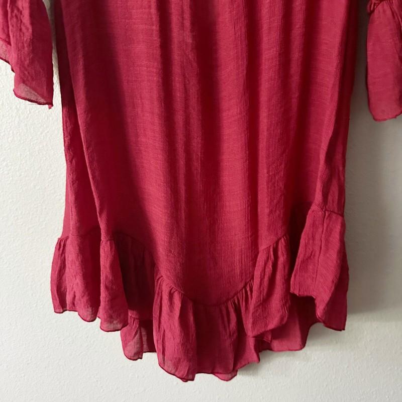 Ekouaer Maroon Red Fringe Tassel Tie Back Swim Coverup Women’s Size XL NEW
