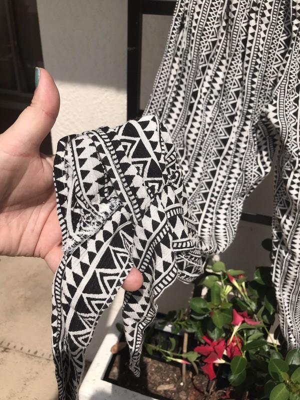 Elan Women's Ivory Black Geometric Print Halter Jumpsuit Size Medium