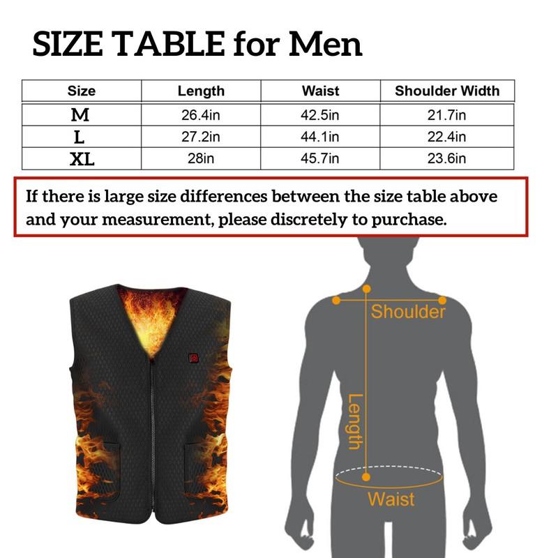 Electric Heated Vest&Charger Heating Thermal Warm Jacket W/20000mAh Battery Pack