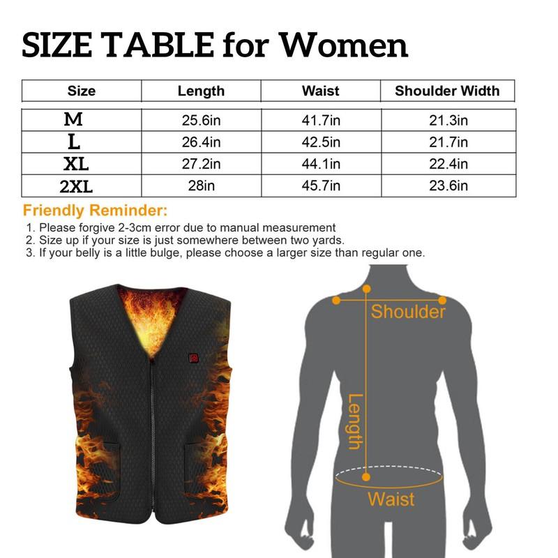 Electric Heated Vest&Charger Heating Thermal Warm Jacket W/20000mAh Battery Pack