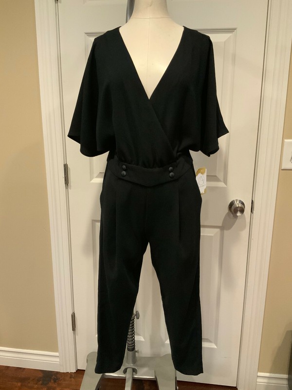 Elevenses Black Delaware Jumpsuit W/ Dolman Sleeves Size 0P NWT