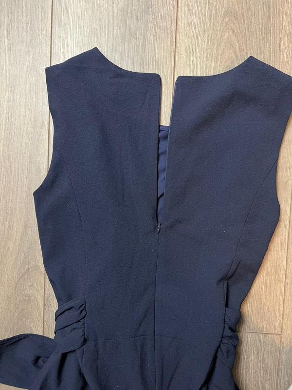 Eliza J Crepe Navy Blue Tie Front Jumpsuit - New ~ 14 - FLAWED*