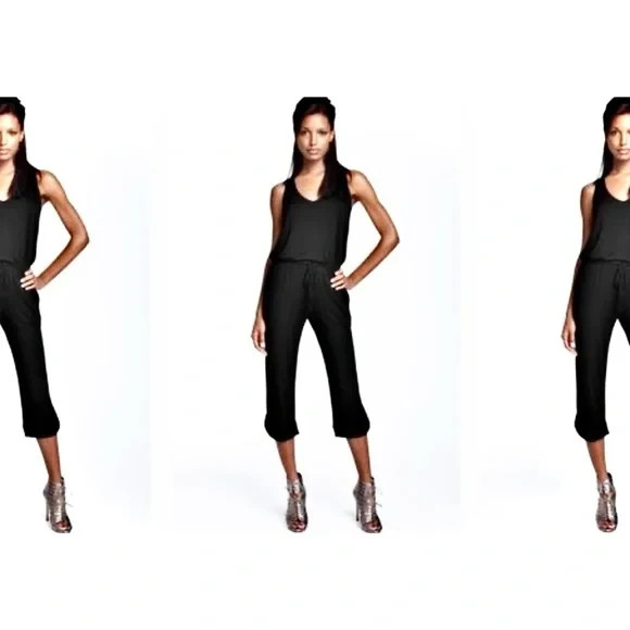 ELLA MOSS M Knot Racerback Modal Slouch Drawstring Cuffed Jumpsuit MSRP$229