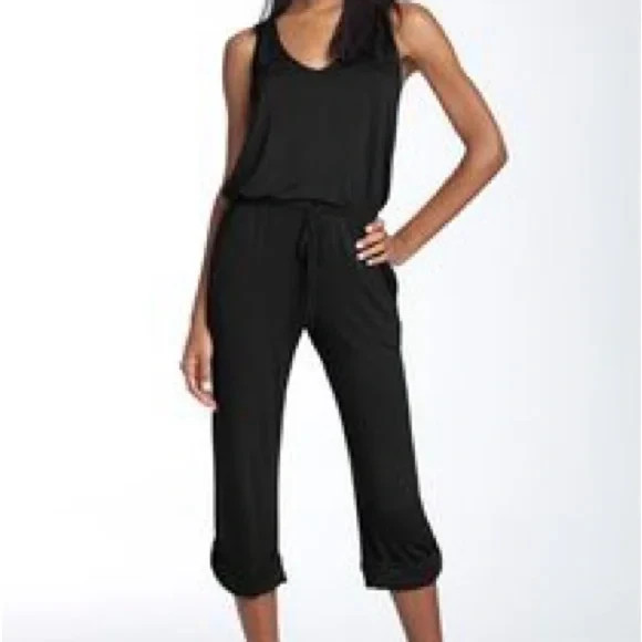 ELLA MOSS M Knot Racerback Modal Slouch Drawstring Cuffed Jumpsuit MSRP$229