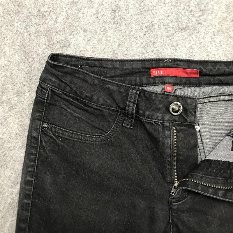 Elle Jeans Womens Size 10R Black Skinny Fit Regular Waist Stretch 5 Pocket Denim