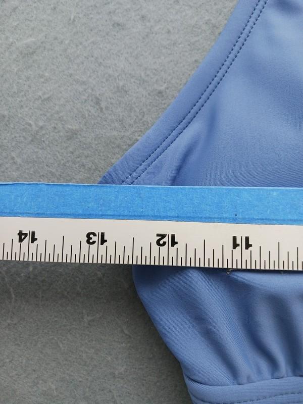 Ellen Tracy Women One Piece Size 8 Blue Halter Keyhole Ruched Swimsuit