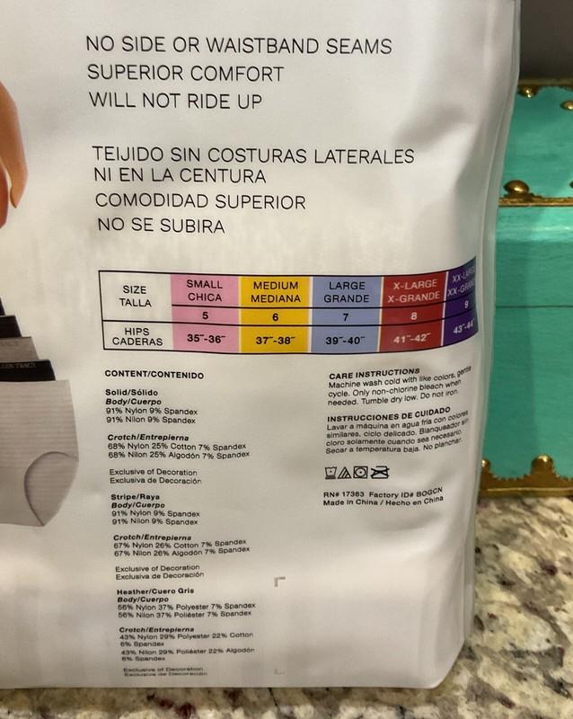 ELLEN TRACY Women’s Sz XL (8) 41”-42” Hip 5 Pk SEAMLESS BRIEF Full Coverage NEW