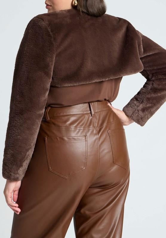 ELOQUII Women's Plus Size Faux Fur Bolero