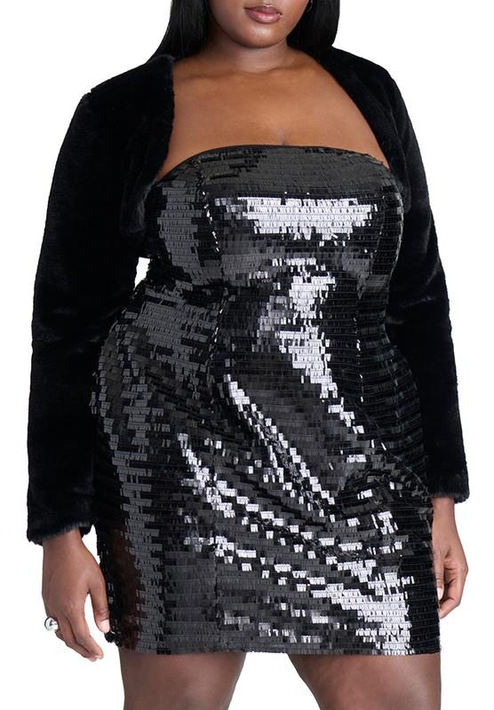 ELOQUII Women's Plus Size Faux Fur Bolero