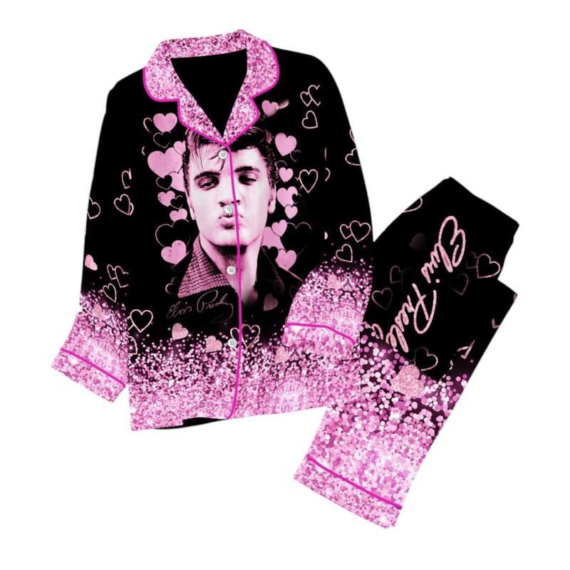 Elvis Presley Button Down Pajamas Set NGHIAVT 085