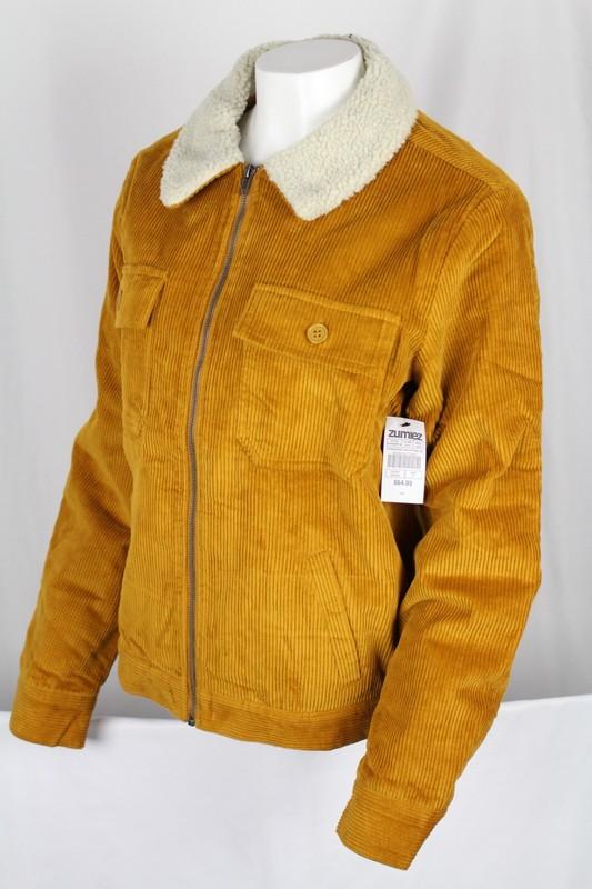 Empyre Women's Full Zip Corduroy Jacket Tatum Brown Sherpa Collar