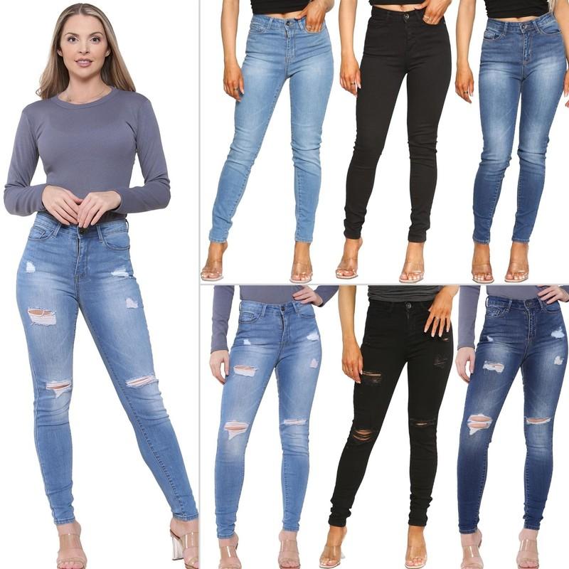 Enzo Womens Skinny Stretch Jeans Ladies Denim Slim Fit Pants UK Size 6-26