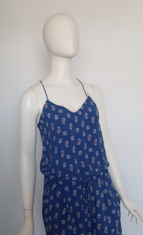 Esprit Size 10 Cornflower Blue Paisley Print Sleeveless Jumpsuit