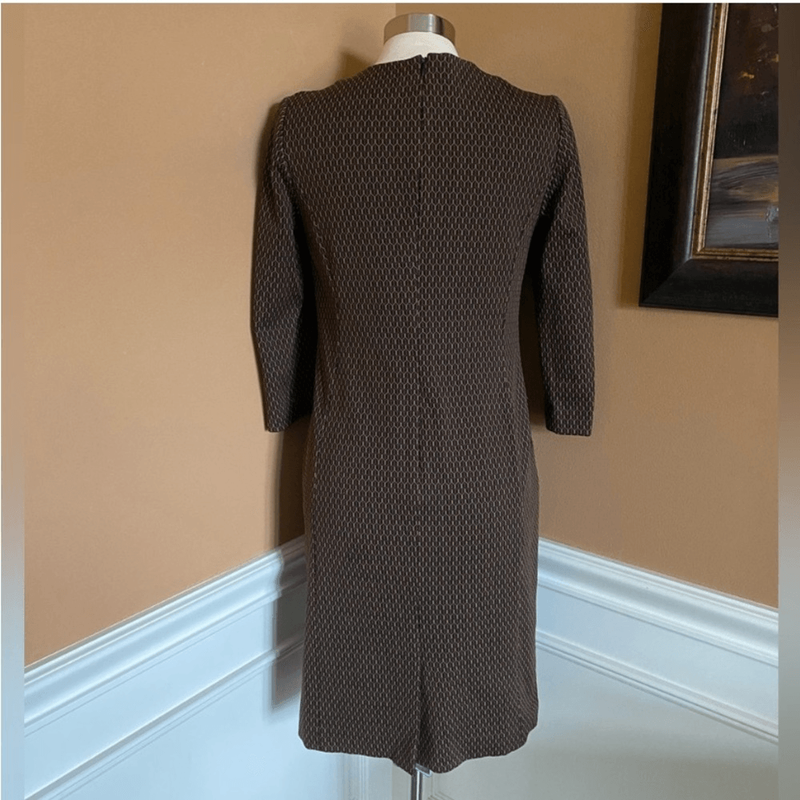 Etcetera Rivington Sheath Dress 6 Brown $275 VGUC Flattering Office To Dinner