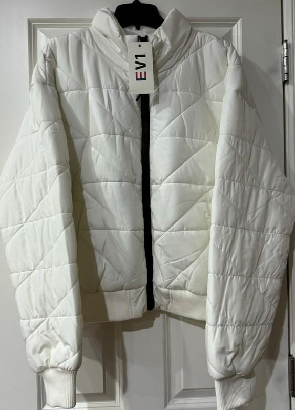 EV1 Ellen DeGeneres Women’s Quilted Puffer Jacket Ivory Plus Size 2X - NEW
