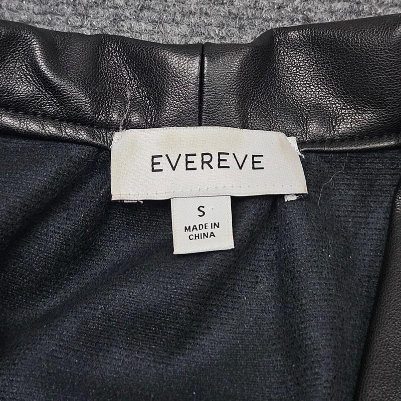 Evereve Vegan Leather Jacket Small Black Moto Minimalist Biker Street City Faux