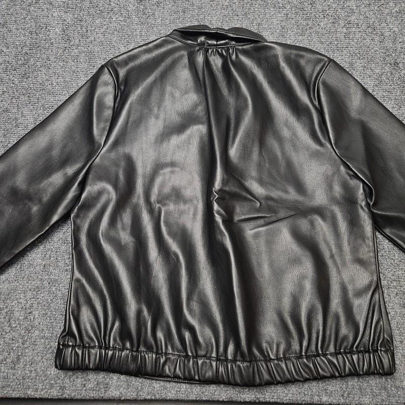 Evereve Vegan Leather Jacket Small Black Moto Minimalist Biker Street City Faux