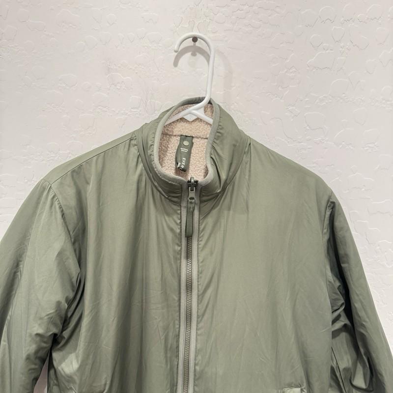 Everlane Renew Reversible Bomber Jacket Womens Small Green Fleece