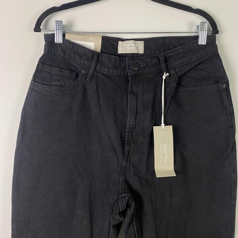 Everlane The Curvy Cheeky Straight Leg Jean Womens 31 Black High Rise Organic