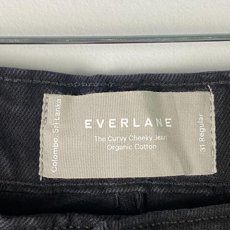 Everlane The Curvy Cheeky Straight Leg Jean Womens 31 Black High Rise Organic