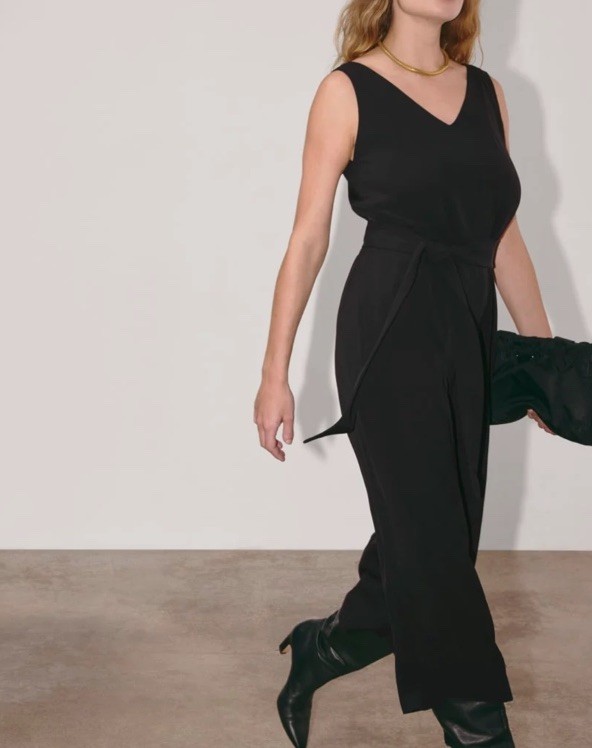 Everlane The Ultimate Jumpsuit Size 2 Black Japanese GoWeave No Belt